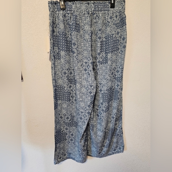 Jane & Delancey Blue and White Pull On Wide Leg Pants Womens Size 1X NWT - Picture 6 of 10